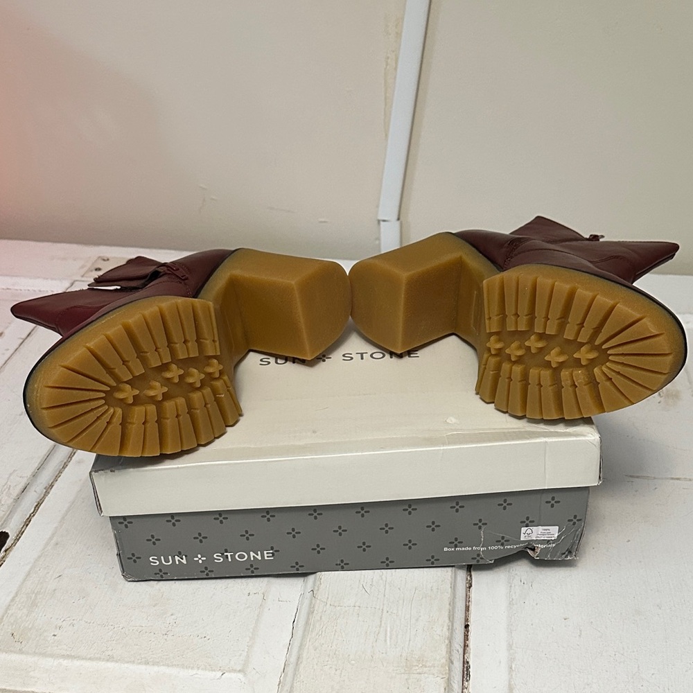 Sun + Stone Women's Mahogany Heeled Boots - Picture 3 of 6